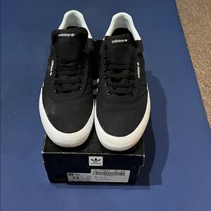 Adidas Men's Black and White Sneakers
